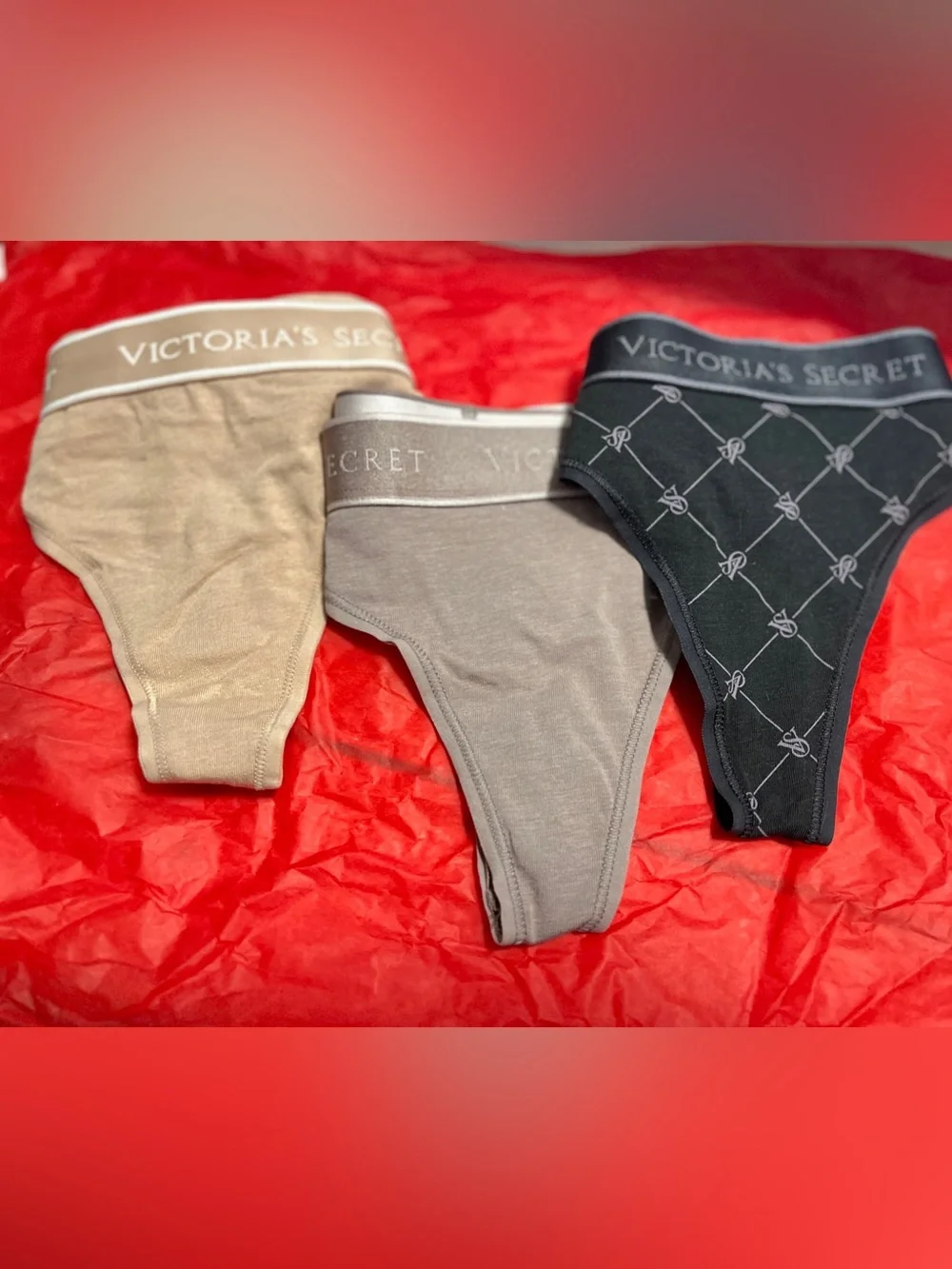(3) NWT Victoria Secret Cotton Thong Panties Lot